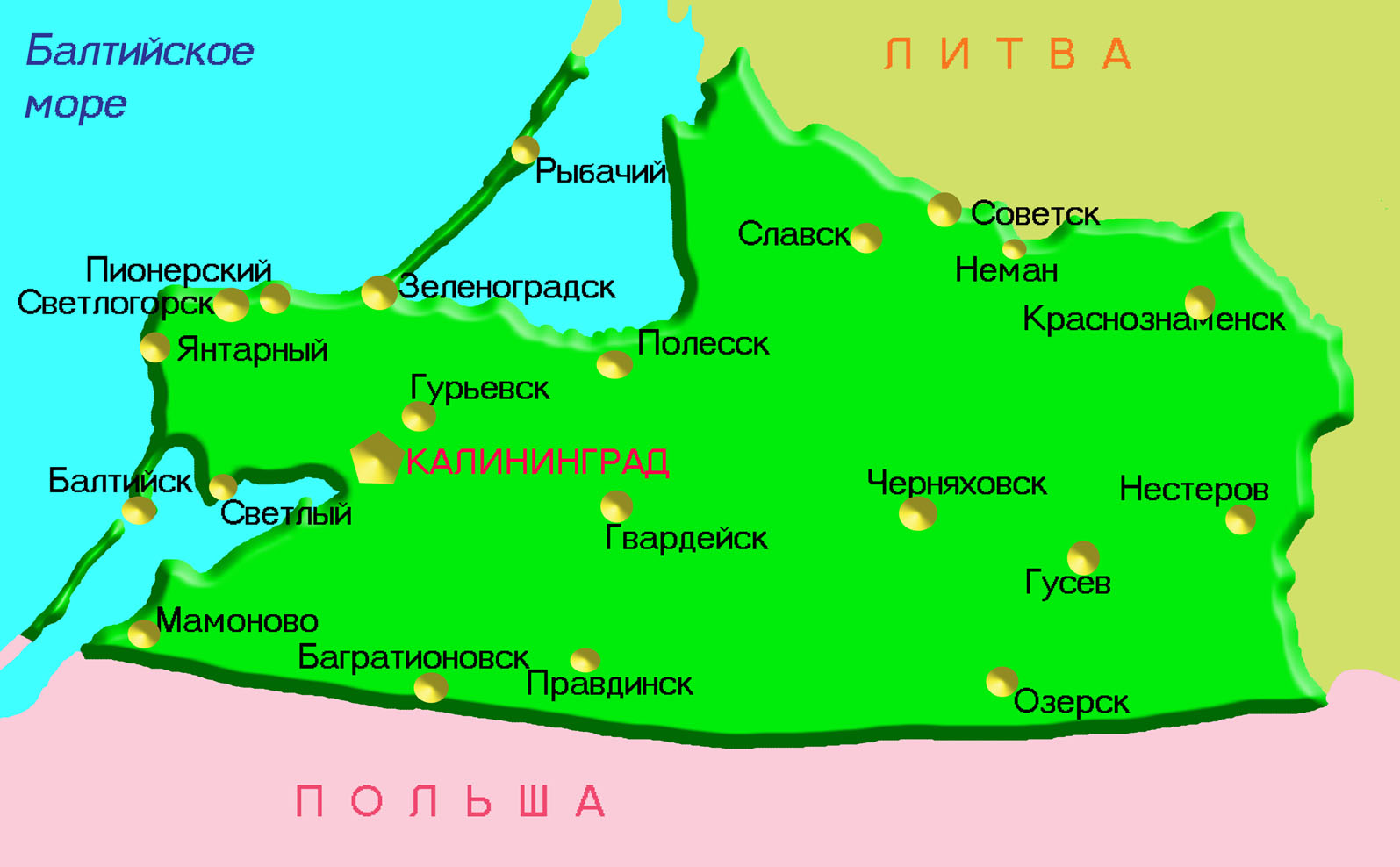 Карта Калининградской обл